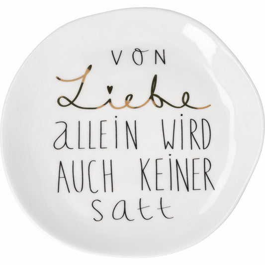 Kleiner Teller Von Liebe allein D.14cm Neuheit beschrifteter Teller von räder design