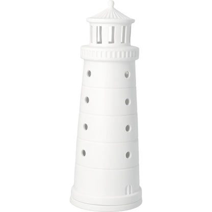 Meeresrauschen Leuchtturm aus Porzellan in weiß - Maritim Hingucker - Neuheiten 2026 von räder design D.11,3cm, H.31,5cm