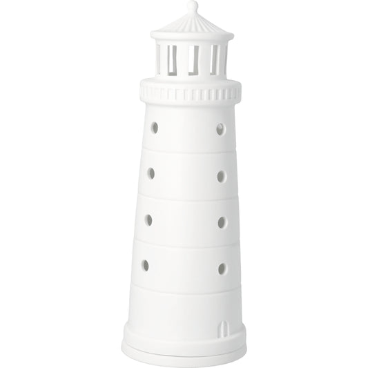 Meeresrauschen Leuchtturm aus Porzellan in weiß - Maritim Hingucker - Neuheiten 2026 von räder design D.11,3cm, H.31,5cm