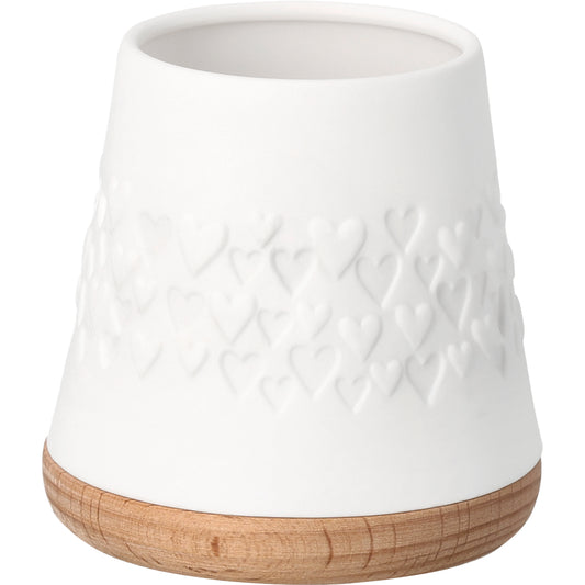 Windlicht Herzen aus Porzellan & Holz Herz - Neuheit 2026 von räder design - D.7cm H.7cm