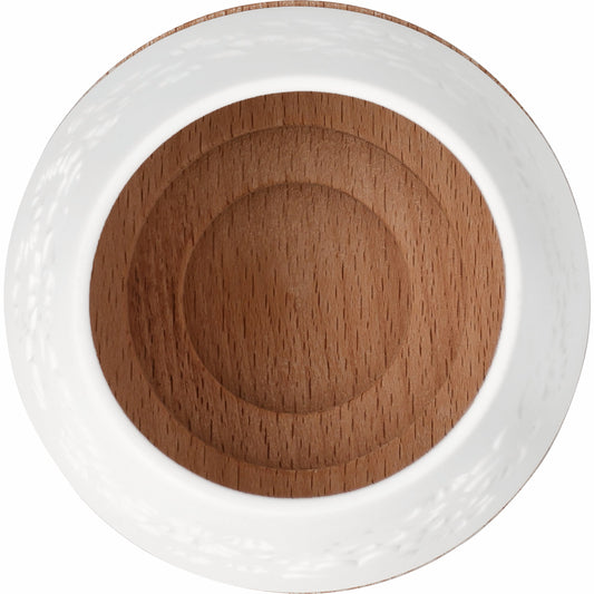 Windlicht Kleeblätter Porzellan & Holz von räder design Neuheit 2026 - D.10cm H.10,5cm
