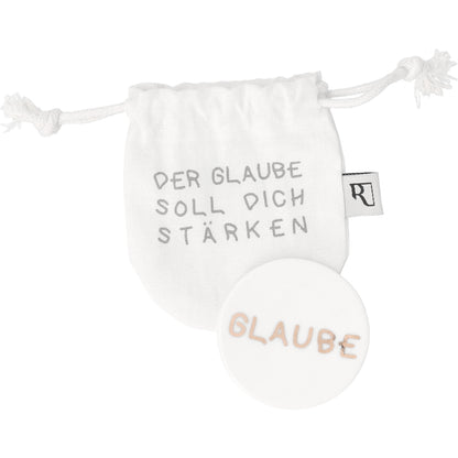 Glaubensfreude Taube Porzellan Münze Freiheit Taube Glaube Positiv Zukunft von räder design Neuheit 2026 im Stoffsäckchen 5x5x0,3cm