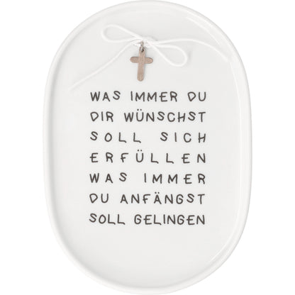 Teller aus Porzellan "Was immer du dir wünscht" von räder design - Glaube Konfirmation