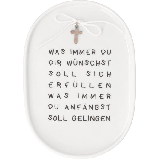 Teller aus Porzellan "Was immer du dir wünscht" von räder design - Glaube Konfirmation