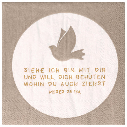 Cocktailserviette "Siehe in bin mit dir..." mit Taube - 25x25cm von räder design - Neuheiten 2026