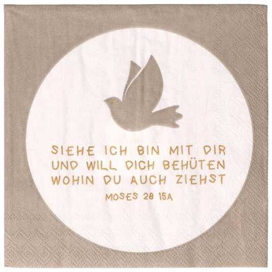 Cocktailserviette "Siehe in bin mit dir..." mit Taube - 25x25cm von räder design - Neuheiten 2026