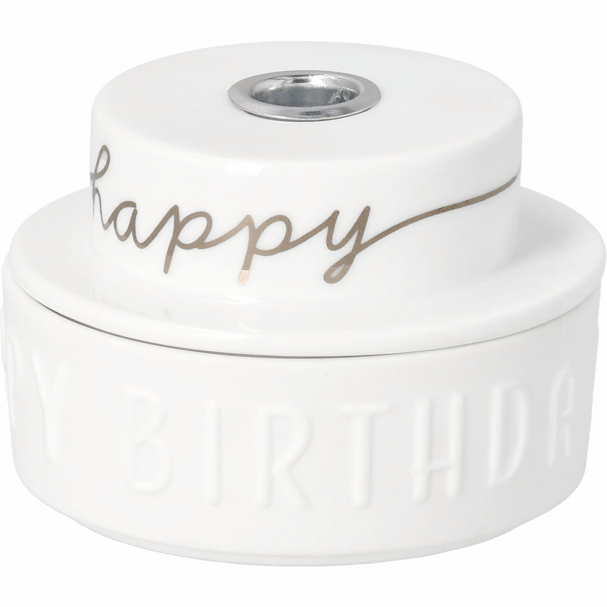 Lichttörtchen Happy Birthday D.7cm H.4,9cm Neuheit von räder design Geburtstagsgeschenk