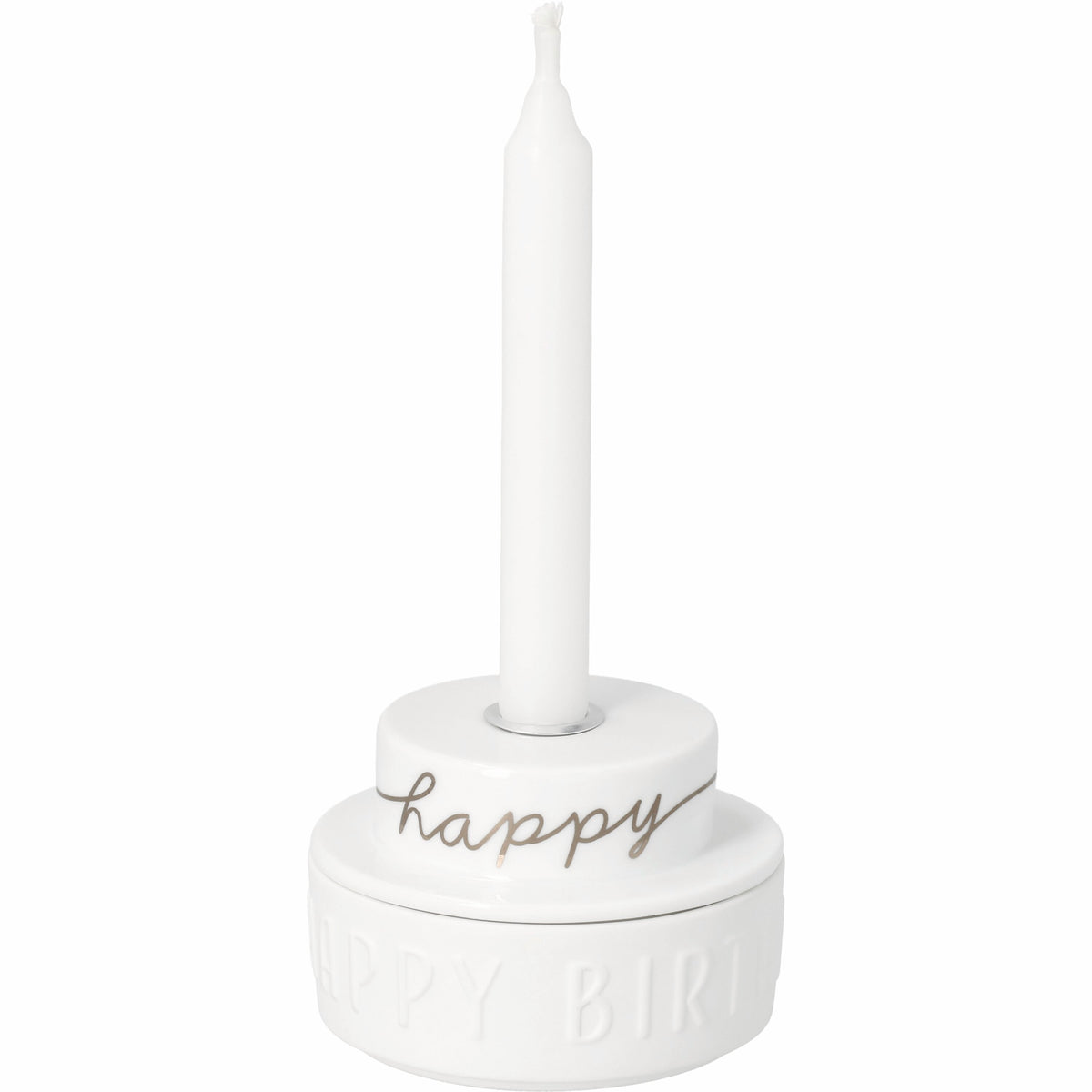 Lichttörtchen Happy Birthday D.7cm H.4,9cm Neuheit von räder design Geburtstagsgeschenk