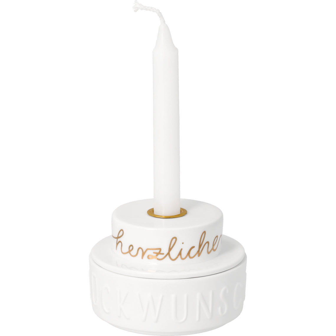 Lichttörtchen Herzlichen Glückwunsch von räder design Lichttorte zum Geburtstag D.7cm H.4,9cm