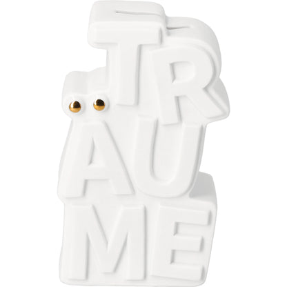 Spardose Träume aus Porzellan von räder design Spartopf in Weiß 7,8x5,4x12,8cm