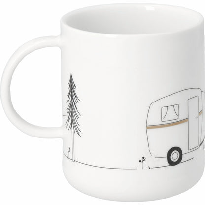 Hobby Geschenktasse Camping - Freizeittasse für Campingfreunde Neuheit von räder design D.8cm H.10cm