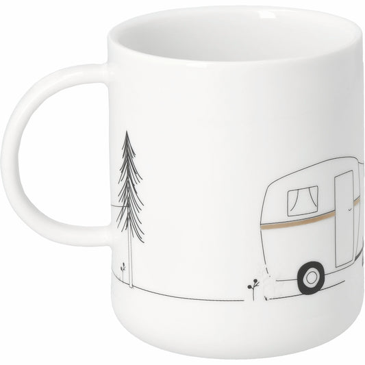 Hobby Geschenktasse Camping - Freizeittasse für Campingfreunde Neuheit von räder design D.8cm H.10cm