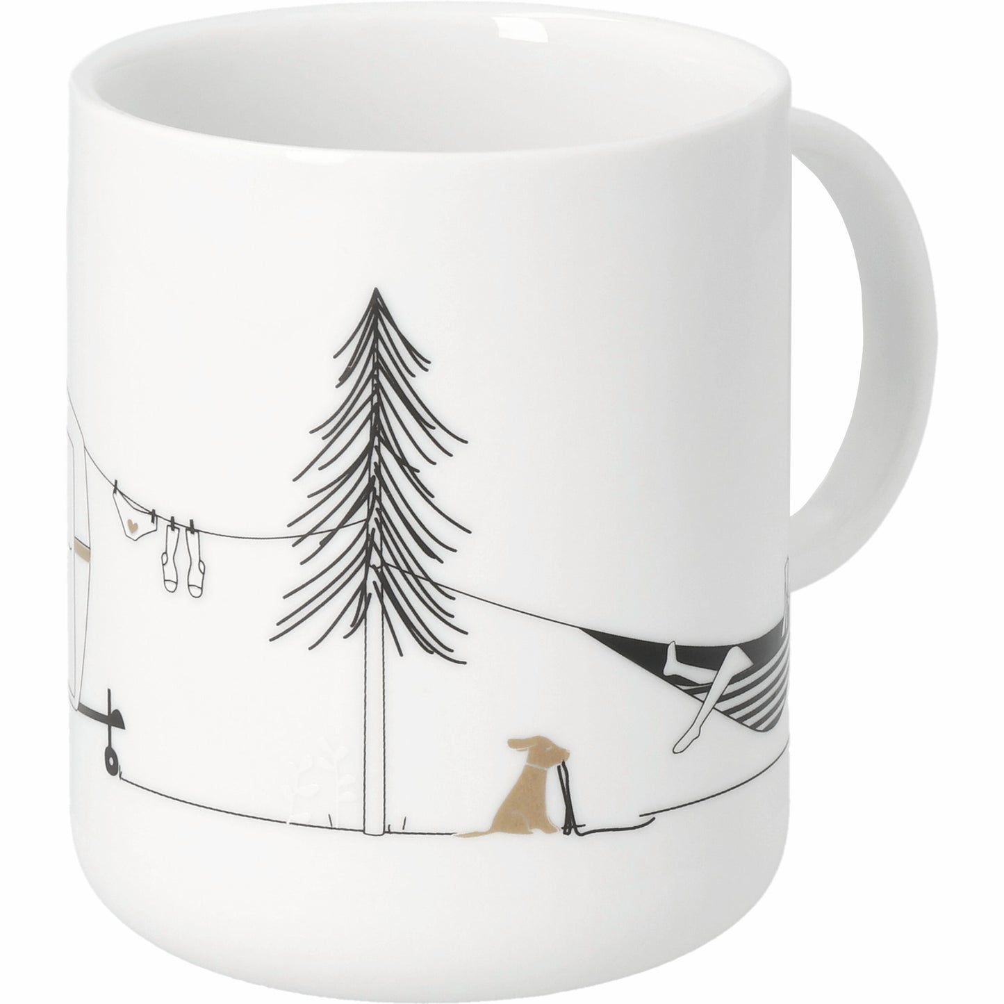 Hobby Geschenktasse Camping - Freizeittasse für Campingfreunde Neuheit von räder design D.8cm H.10cm