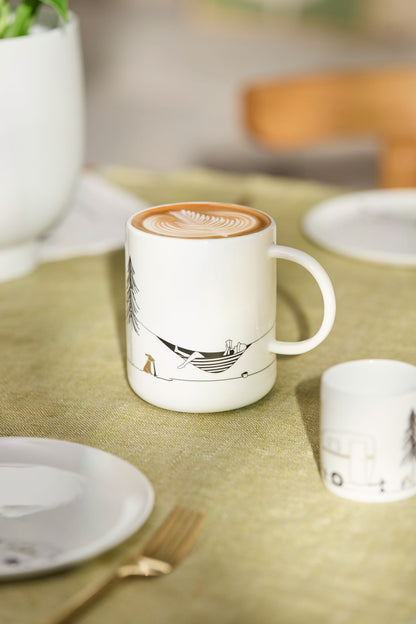 Hobby Geschenktasse Camping - Freizeittasse für Campingfreunde Neuheit von räder design D.8cm H.10cm