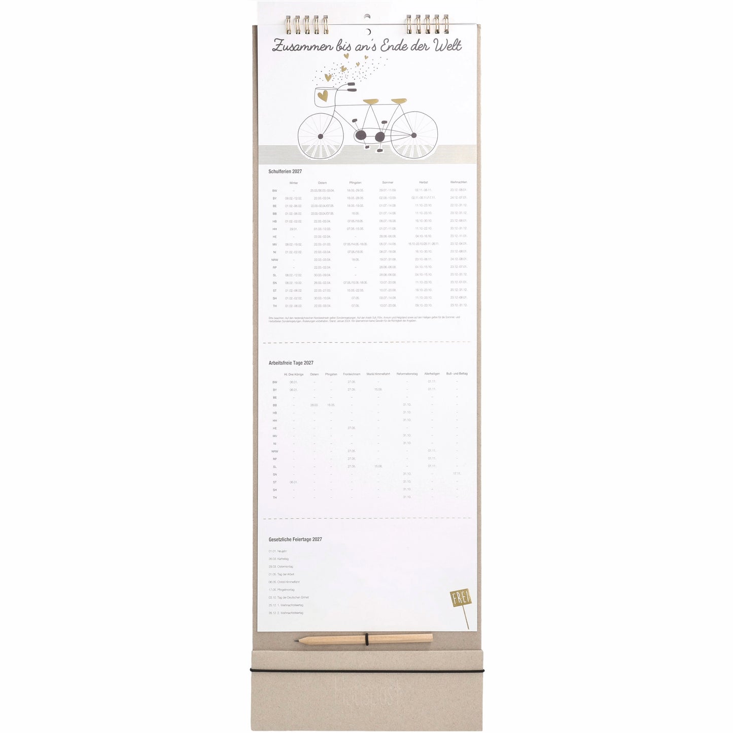 Kalender Familienplaner 2027 "Glück im Anflug" von räder design