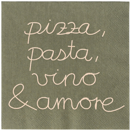 Servietten Pizza,Pasta,Vino & Amore 33x33cm Neuheit 2026 von räder design Servietten