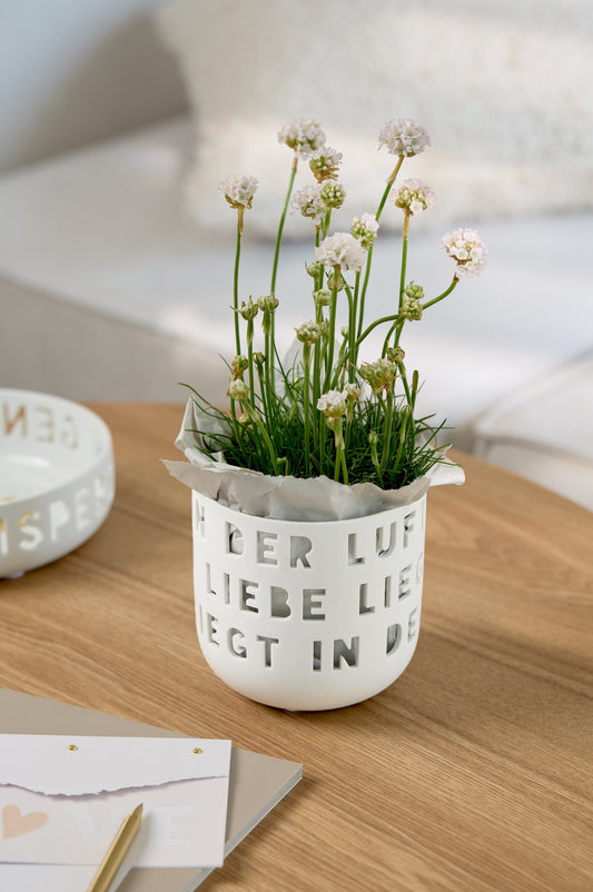 Windlicht "Liebe liegt in der Luft" von räder design D.12,6cm H.12,7cm