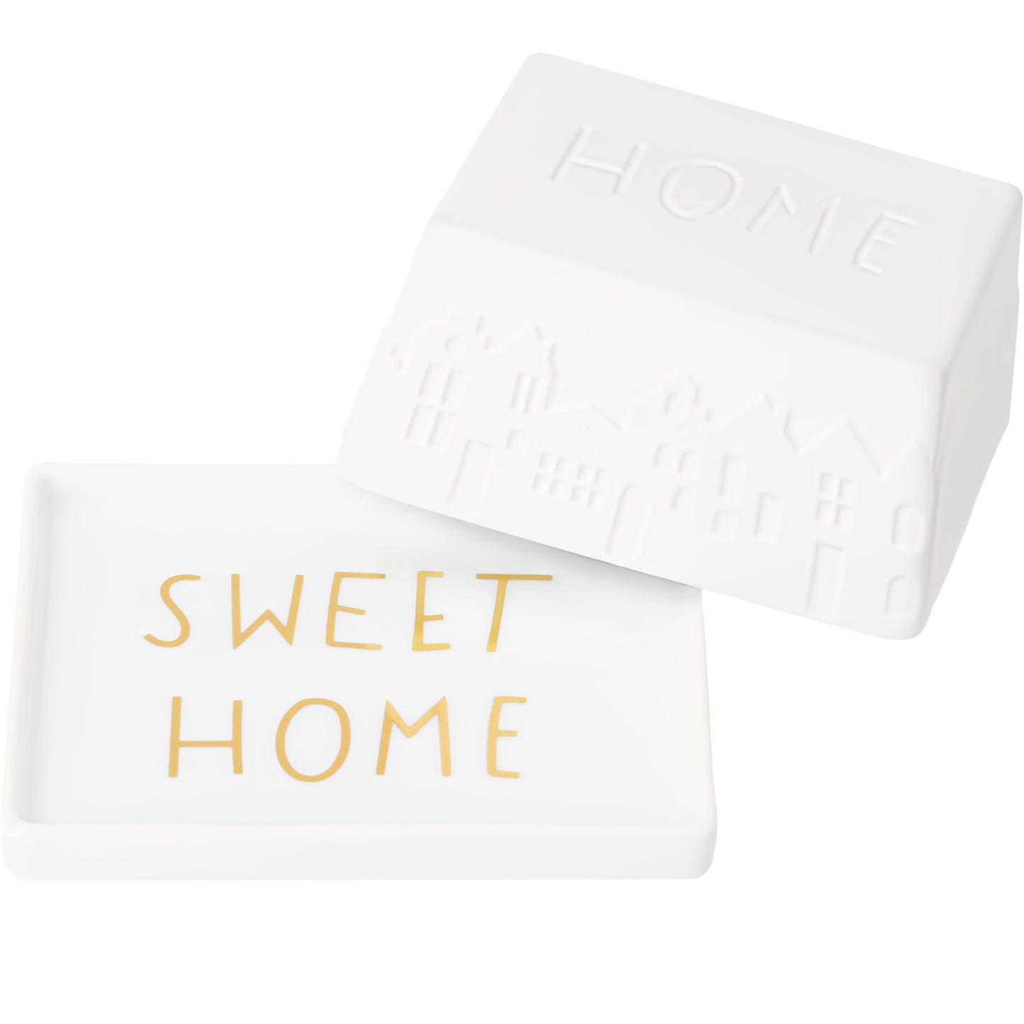 Butterdose 1/4 Home sweet home aus Porzellan von räder design Maße: 11,2x9,5x5,5cm