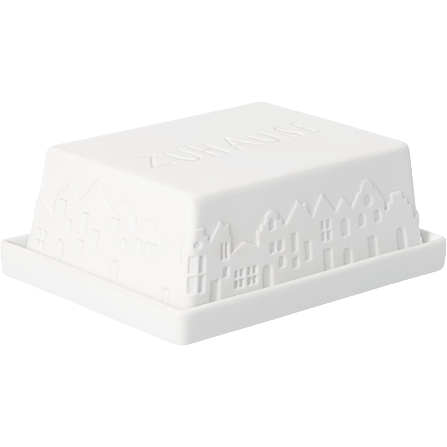 Butterdose Zuhause ist es am schönsten aus Porzellan von räder design Maße:  14,6x11,5x5,5cm