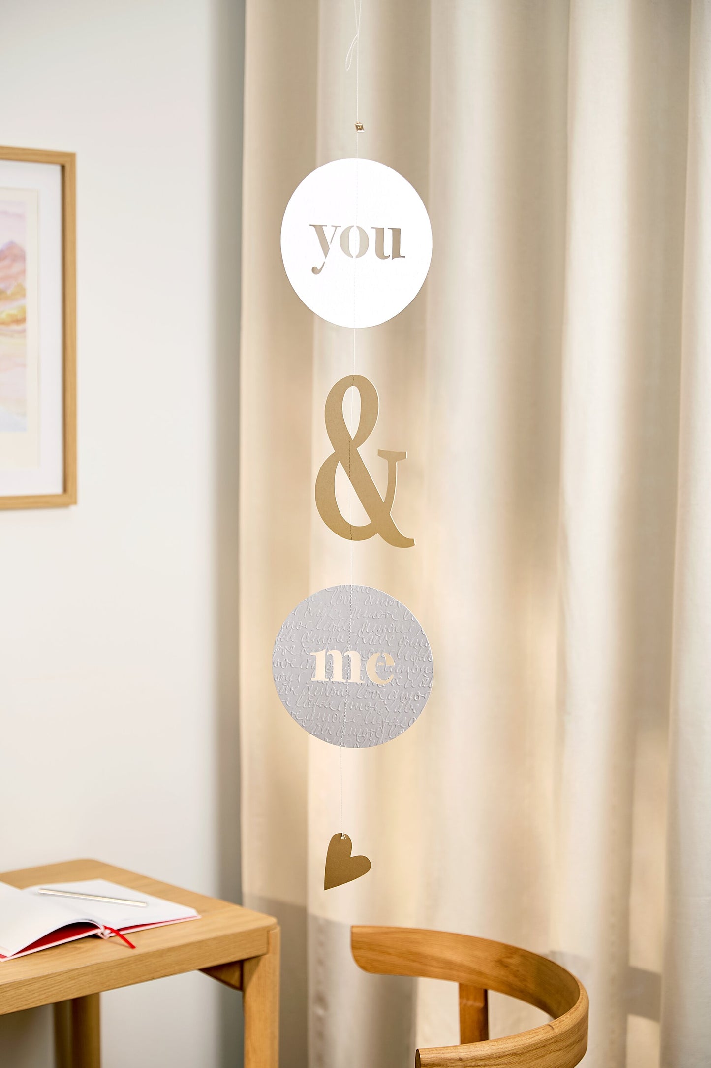 Kette You & me Papierkette Deko mit Botschaft von räder design L.ca 72cm