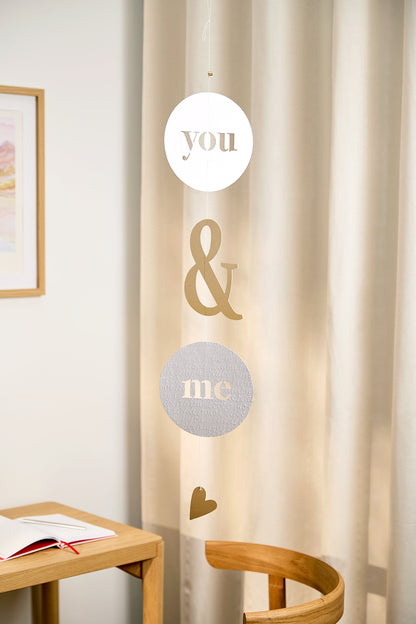 Kette You & me Papierkette Deko mit Botschaft von räder design L.ca 72cm