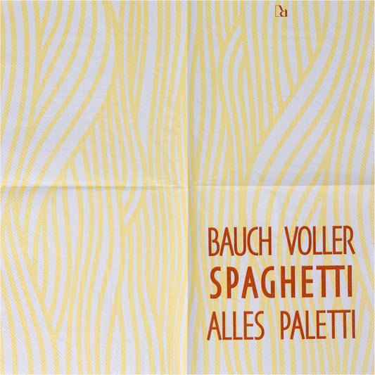 Serviette Bauch voller Spaghetti alles Paletti von räder design 33x33cm