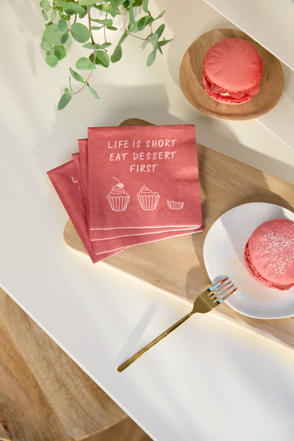 Cocktailserviette Life is short eat dessert first von räder design 25x25cm