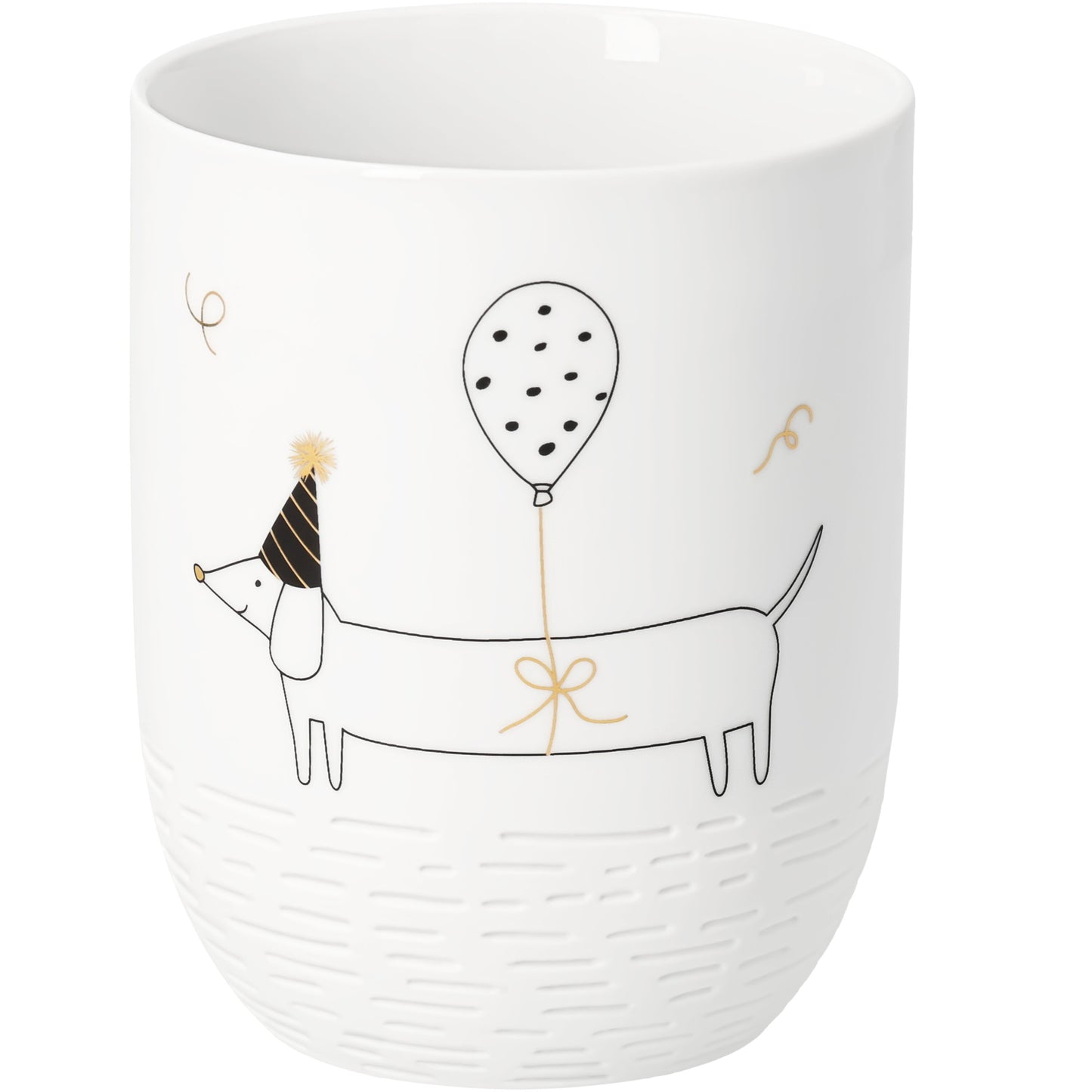 Dackel Becher Luftballon von räder design für Hundefreunde Maße: D.8,5cm H.10,5cm