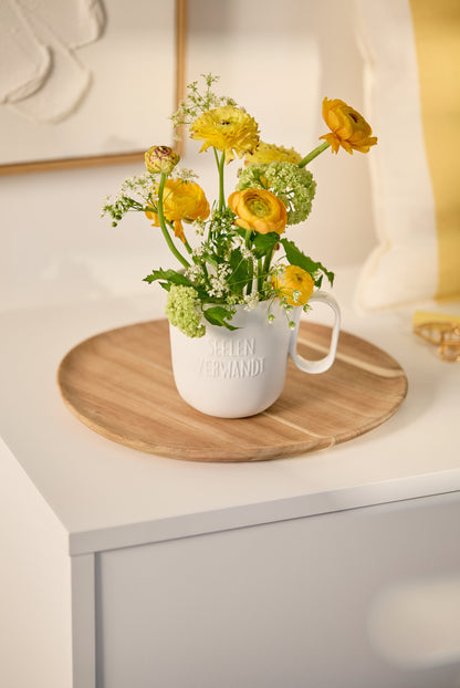 Tasse Seelenverwandt / Blume Geschenktasse von räder design Maße: 12,7x9,4x10cm D.9cm
