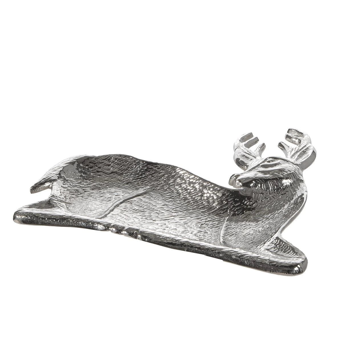 Schale „Hirsch“ von Gilde – Dekoschale aus Aluminium in Silberoptik