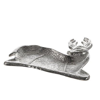 Schale „Hirsch“ von Gilde – Dekoschale aus Aluminium in Silberoptik