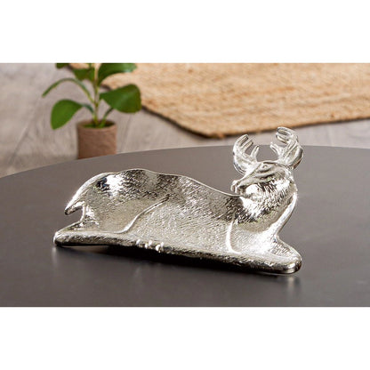 Schale „Hirsch“ von Gilde – Dekoschale aus Aluminium in Silberoptik