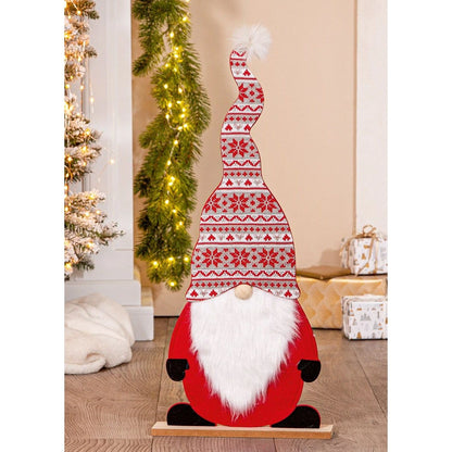 Standrelief Wichtel „Willy“ von Gilde – Weihnachtswichtel aus Filz & MDF 67 cm