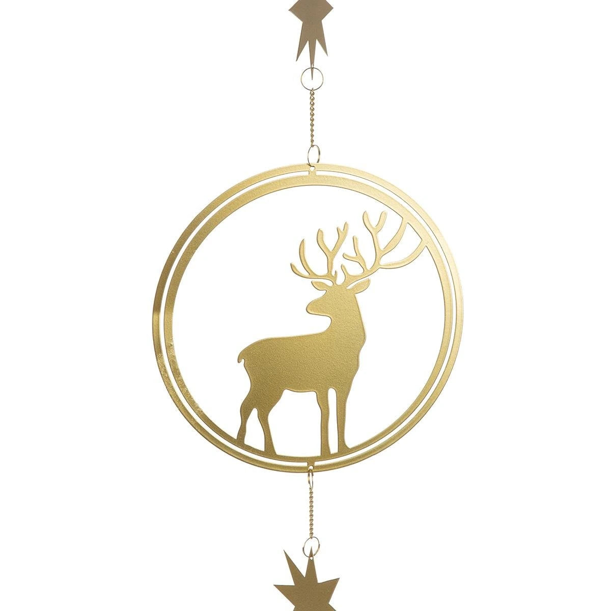Girlande „Winterhirsch“ von Gilde – Metallgirlande mit Hirschmotiv in Gold