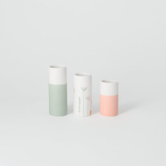 Minivasen 3er-Set Frühlingsfarben Früling Frühjahr Vasen von räder design moderne Dekoration D:3cm H:5,3/6,3/7,5cm