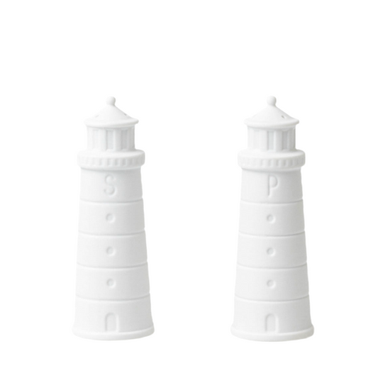 Maritime Salz- & Pfefferstreuer Set aus Porzellan " Leuchtturm " von räder design