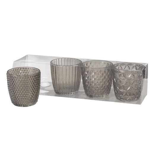 Teelichthalter/Windlicht aus Glas 4er-Set von Boltze - Setpreis