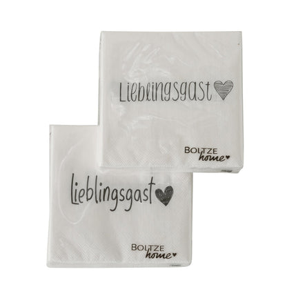Cocktailservietten 12,5x12,5 cm " Lieblingsgast " von Boltze Gast Serviette