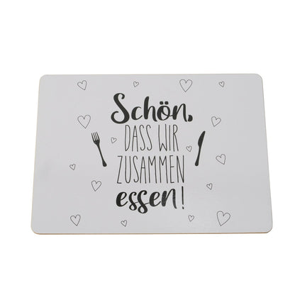 Tischsets aus Korkeiche 4er-Set "Schön dass wir zusammen sind / essen" von Boltze