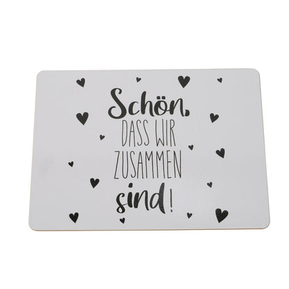 Tischsets aus Korkeiche 4er-Set "Schön dass wir zusammen sind / essen" von Boltze
