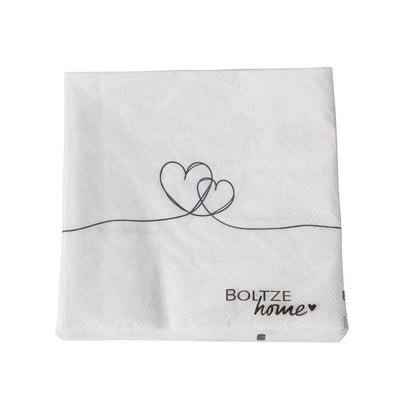 Servietten 16,5x16,5 cm "Herzen / Love" von Boltze Herz Liebe