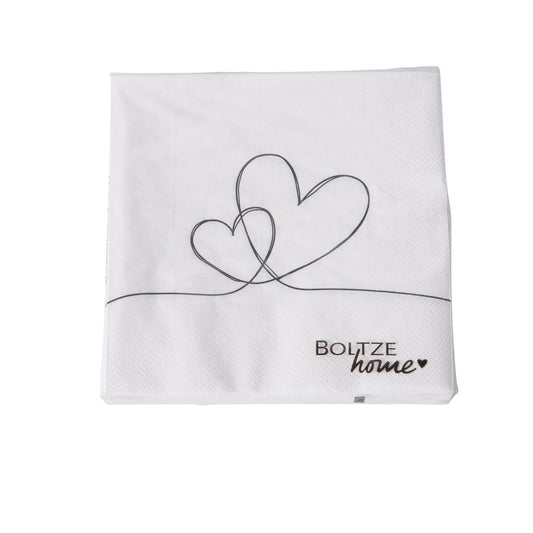 Servietten 16,5x16,5 cm "Herzen/Love" von Boltze