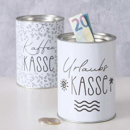 Metal money box "Coffee fund/holiday fund" by Boltze - Gift idea to save money