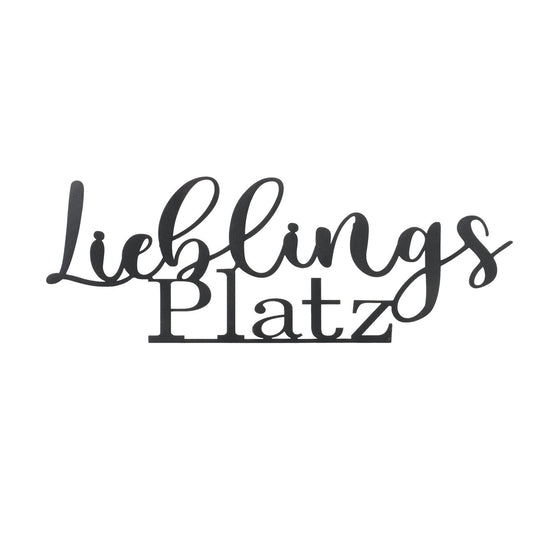 Wandobjekt aus Metall "Lieblingsplatz" von Boltze - Schriftzug Wanddekoration