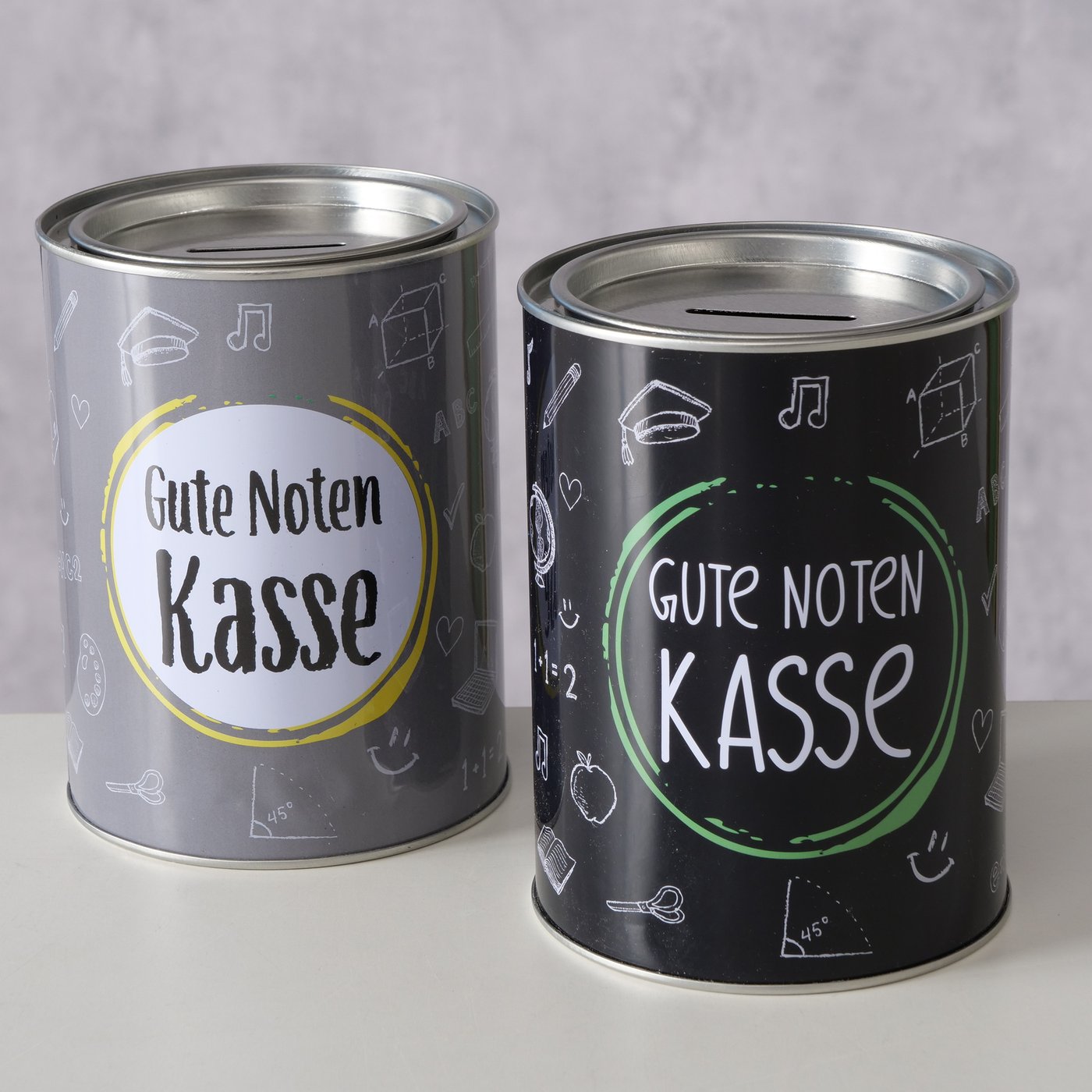 Spardose aus Metall "Gute Noten Kasse" von Boltze - Geschenkidee Geld sparen