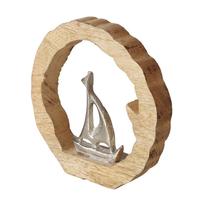 Dekoaufsteller Anker oder Boot aus Mangoholz von Boltze - Maritime Dekoration Aufsteller