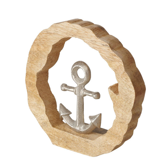 Dekoaufsteller Anker/Boot aus Mangoholz von Boltze - Maritime Dekoration