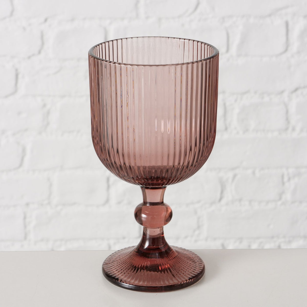 Weinglas mit Rillen-Relief Dunkelrosa von Boltze Modernes Wein Glas – Enni´s Shop