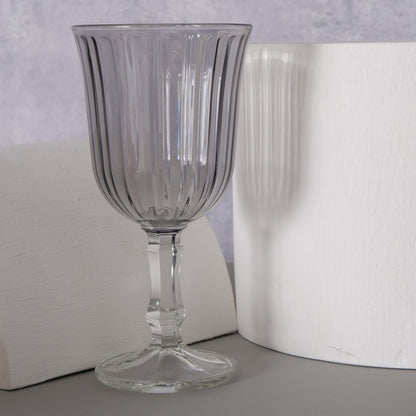 Weinglas grau mit Rillen-Relief von Boltze Modern Living Weinglas