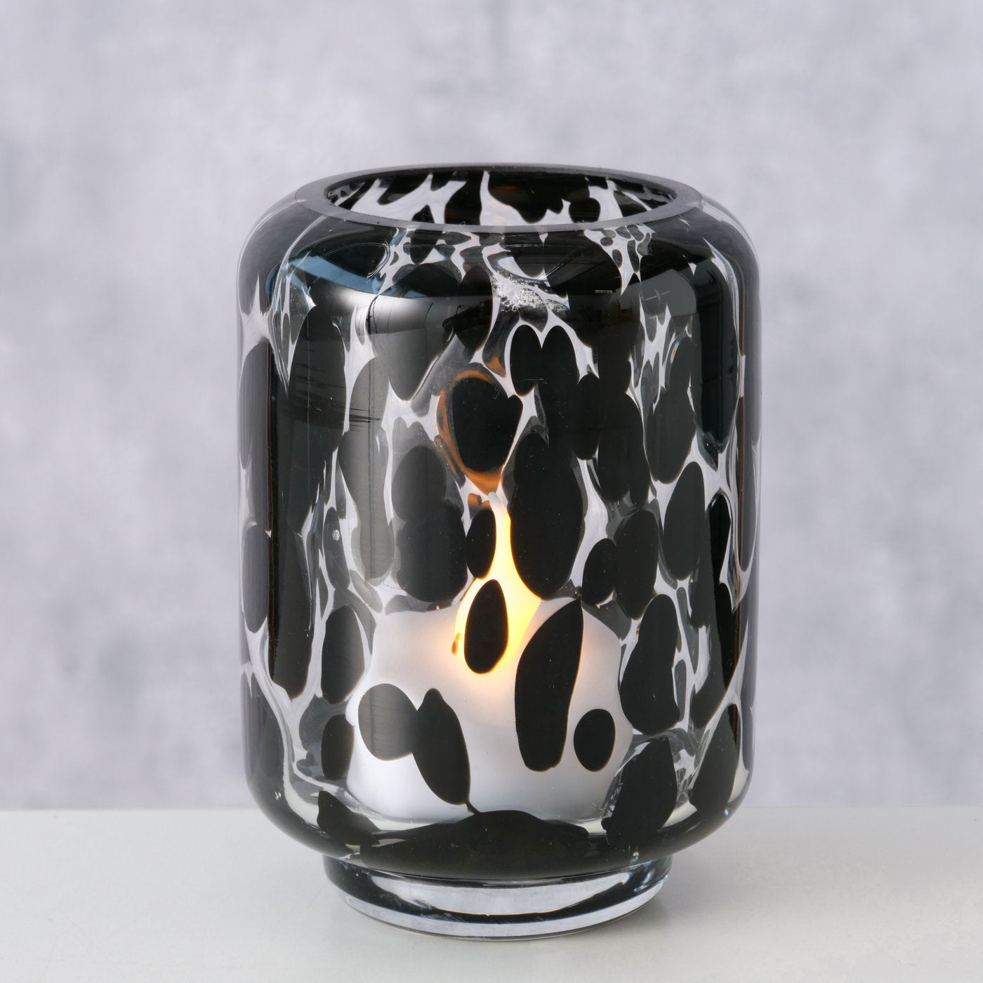 Windlicht/Vase schwarz gemustert von Boltze